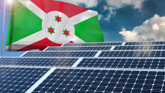 Solar panel, photovoltaic, alternative electricity source - concept of sustainable resources renewable energy Green energy sustainability power flag wave sunset