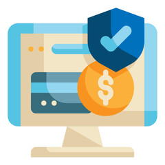 webpage protect security payment online shopping flat style icon