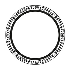 Ancient Greek black frame pattern, round antique border from Greece