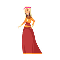 Fototapeta na wymiar Cartoon Medieval Woman