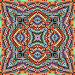 3d effect - abstract colorful kaleidoscopic geometric pattern
