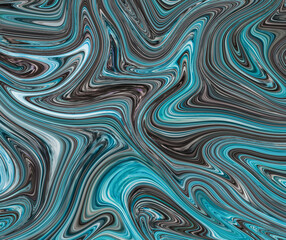 Fototapeta premium Abstract liquid turquoise background. Textured image