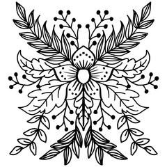 Doodle art flowers zentangle floral illustration