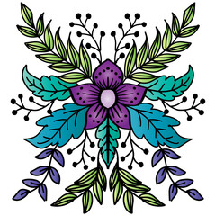 Doodle art flowers zentangle floral illustration