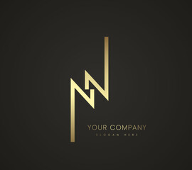 GOLD thunder light shape LOGO,ICON,ELEMENTs and symbol templates design, used in Finance and Business concept of Trade Mark, in vector and illustration
