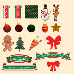 vector christimas natal element collection bundle for your design campaign 