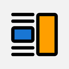 Layout icon in filled line style, use for website mobile app presentation