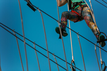 Skilled woman on the hardest course