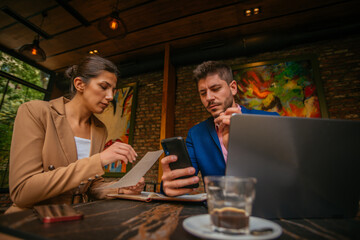 A business people working in a coffee bar
