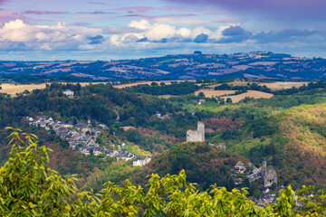Castle and village in Najac, Aveyron, Southern France