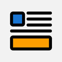 Layout icon in filled line style, use for website mobile app presentation