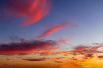 Beautiful sky with cloud before sunset
