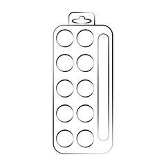 Watercolor paints with a thin line. Vector on a white background