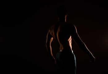 Silhouette of a man's back