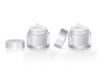 Cream jar Skin care cosmetic jar isolated on a white background
