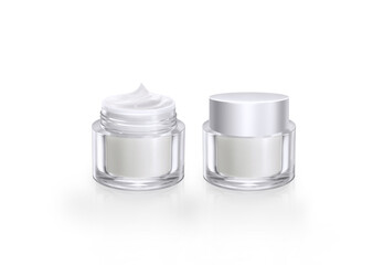 Cream jar Skin care cosmetic jar isolated on a white background