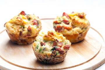 salty muffins with cheese and bacon