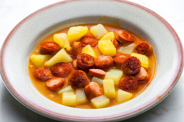 sausage goulash soup with potatoes