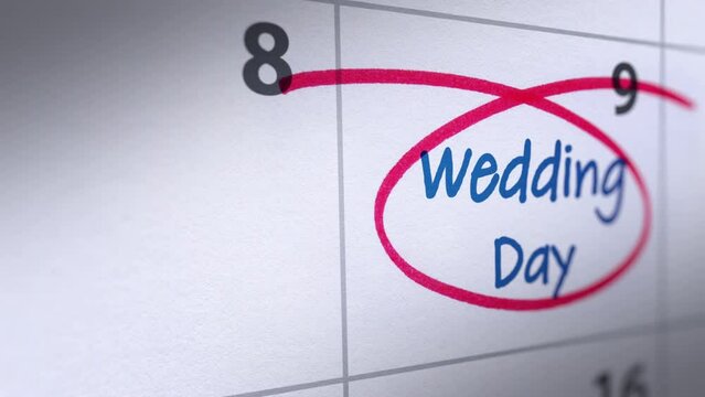 Animated Reminder Wedding Day in Calendar

