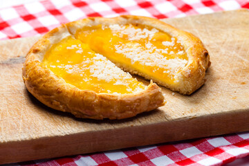 traditional Czech pie filled with apricot marmelade