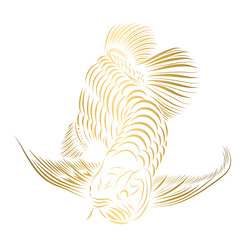 Illustration of dragon fish in line art style