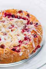 redcurrant pie with sugar icing