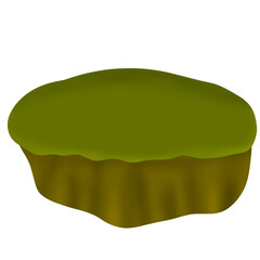 Illustration of floating island with fresh green grass