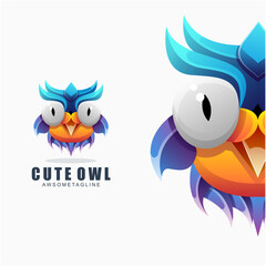 cute owl colorful log design