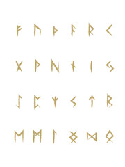 Rune alphabet letters vector illustration 
