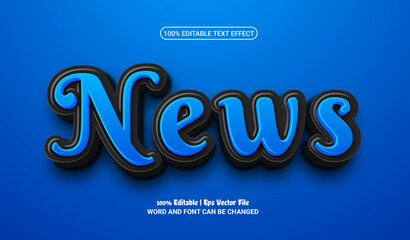 News 3d editable premium vector text effect