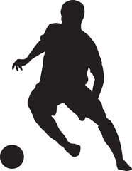 silhouette of people playing football soccer