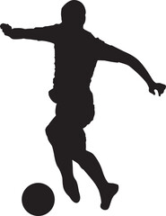 silhouette of people playing football soccer
