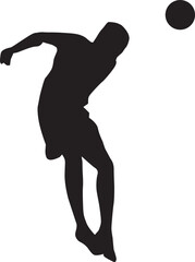 silhouette of people playing football soccer