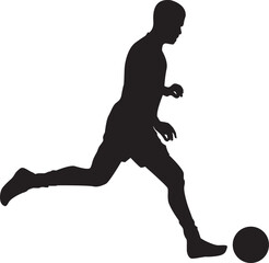 silhouette of people playing football soccer