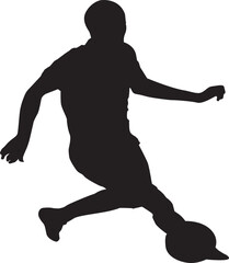 silhouette of people playing football soccer