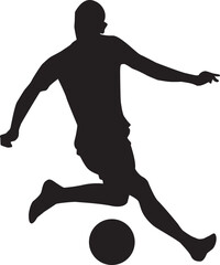 silhouette of people playing football soccer