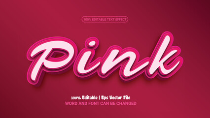 Pink 3d editable premium vector text effect