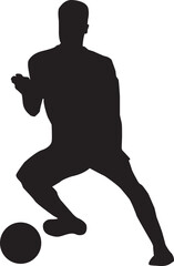 silhouette of people playing football soccer