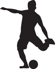 silhouette of people playing football soccer