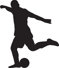 silhouette of people playing football soccer