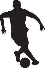 silhouette of people playing football soccer