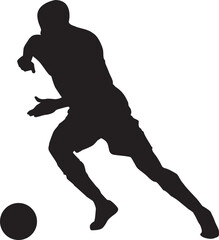 silhouette of people playing football soccer