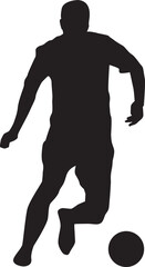 silhouette of people playing football soccer
