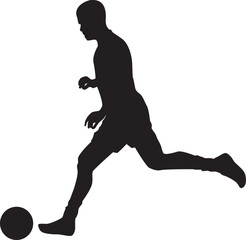 silhouette of people playing football soccer