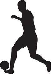 silhouette of people playing football soccer