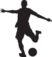 Fototapeta na wymiar silhouette of people playing football soccer