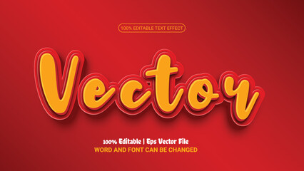 Vector 3d editable premium vector text effect