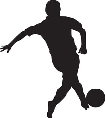 silhouette of people playing football soccer