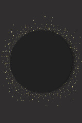 empty black circle with shimmers