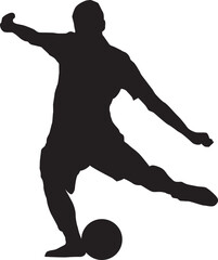 silhouette of people playing football soccer